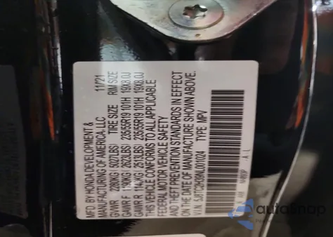 2022 Acura Rdx from USA, damaged, VIN 5J8TC2H39NL001024
